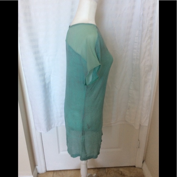 Pleione Perforated Metallic Seafoam Green Tunic - Picture 5 of 7